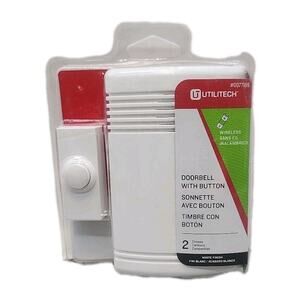 Utilitech Wireless Doorbell With Button Model UT 7340 04 White Brand New [132]